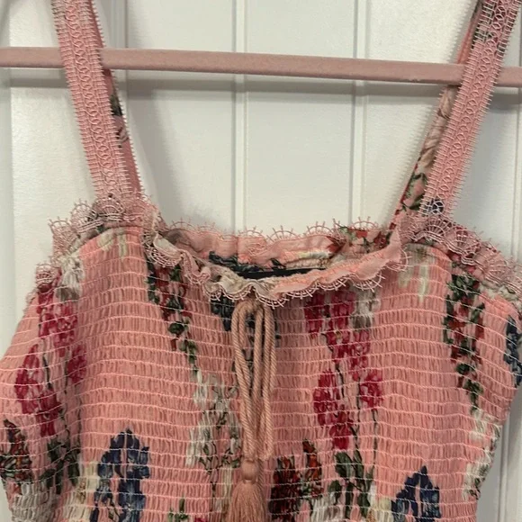 Nicholas Lilac Floral Shirred Crop Top Size 4 Small - Picture 5 of 12